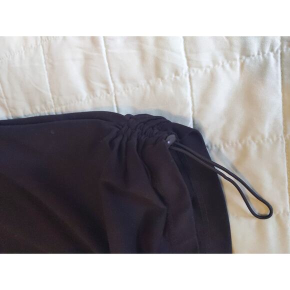 Zella Womens M Black Cinched Ankle Capri Leggings High Rise Pocket 86% Nylon - Picture 9 of 10